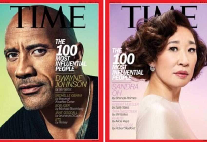 دواین جانسون، ساندرا اوه و تیلور سوئیفت در جمع ۱۰۰ چهره تاثیرگذار ۲۰۱۹ مجله تایم