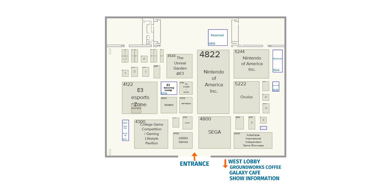 نقشه غرفه‌های نمایشگاه E3 2019 در یک نگاه